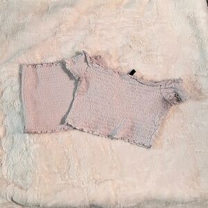 2 PACK white scrunch tops